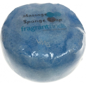 Fragrant Chitty Chitty Glycerinové mýdlo masážní s houbou naplněnou vůní parfému Marc Jacobs Bang Bang v barvě modré 200 g