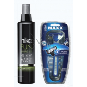 Nike Fun Water Body Mist Outrageous parfémovaný tělový sprej pro muže 200 ml + holicí strojek pro muže dárková sada