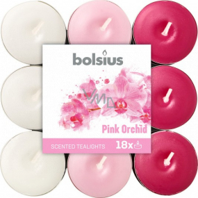 Bolsius Aromatic Pink Orchid - Růžová orchidej vonné čajové svíčky 18 kusů, doba hoření 4 hodiny