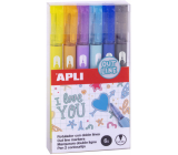 Apli Outline Marker popisovač s kulatým hrotem 5,5 mm pro dvoubarevné psaní 6 kusů, sada