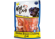 KidDog Chicken Breast Chawing Rolls kuřecí prsa na buvolí tyčince, měkká masová pochoutka pro psy 250 g