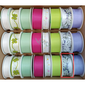 Ditipo Stuha látková Spring bílá s levandulí 3 m x 25 mm