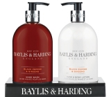 Baylis & Harding Men Černý pepř a Ženšen tekuté mýdlo 500 ml + mléko na ruce a tělo 500 ml, kosmetická sada pro muže