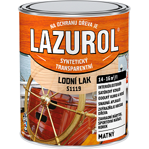 Lazurol S1119 lodní lak odolný lak na dřevo bezbarvý, mat 750 ml Lazurol S1119 lodní lak odolný lak na dřevo bezbarvý, mat 750 ml