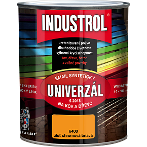 Industrol S2013 univerzál lesk vrchní barva na kov a dřevo, 6400 tmavá chromová žluť, 750 ml