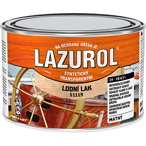 Lazurol S1119 lodní lak odolný lak na dřevo bezbarvý, mat 375 ml Lazurol S1119 lodní lak odolný lak na dřevo bezbarvý, mat 375 ml