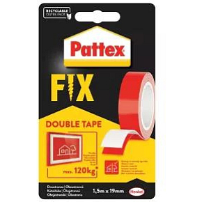 PATTEX Fix oboustranná extra silná lepicí montážní páska, nosnost 120 kg, 1,5 m × 19 mm