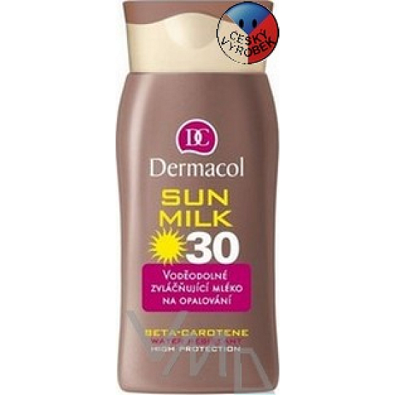 Dermacol Sun Milk SPF30 voděodolné zvláčňující mléko na opalování 200 ml
