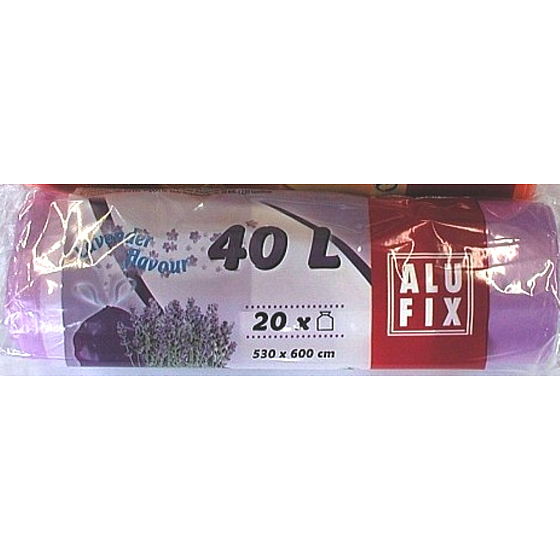 Alufix Aroma Levandule odpadkové pytle zatahovací, 14µ, 40 litrů, 53 x 60 cm, 20 kusů
