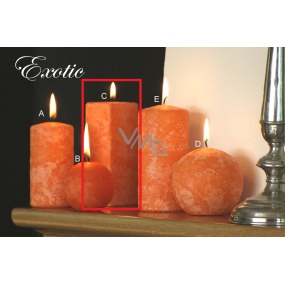 Lima Mramor Exotic vonná svíčka oranžová hranol 45 x 120 mm 1 kus