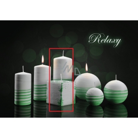 Lima Aromatická spirála Relaxy svíčka bílo - zelená válec 70 x 150 mm 1 kus