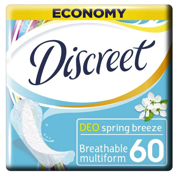 Discreet Deo Spring Breeze slipové intimní vložky pro každodenní použití 60 kusů