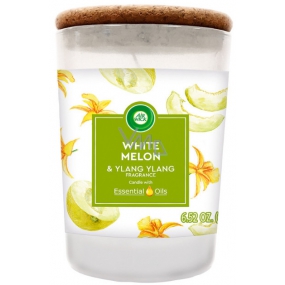 Air Wick Essential Oils White Melon & Ylang Ylang - Bílé melouny a ylang ylang vonná svíčka sklo 185 g