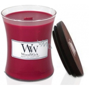 WoodWick Currant - Rybíz vonná svíčka s dřevěným knotem a víčkem sklo malá 85 g