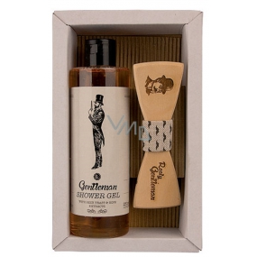 Bohemia Gifts Gentleman Pivní kvasnice a chmel sprchový gel 250 ml + dřevěný motýl kosmetická sada pro muže