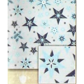 Nekupto Dárkový balicí papír 70 x 500 cm Vánoční Stříbrný, modré hvězdy