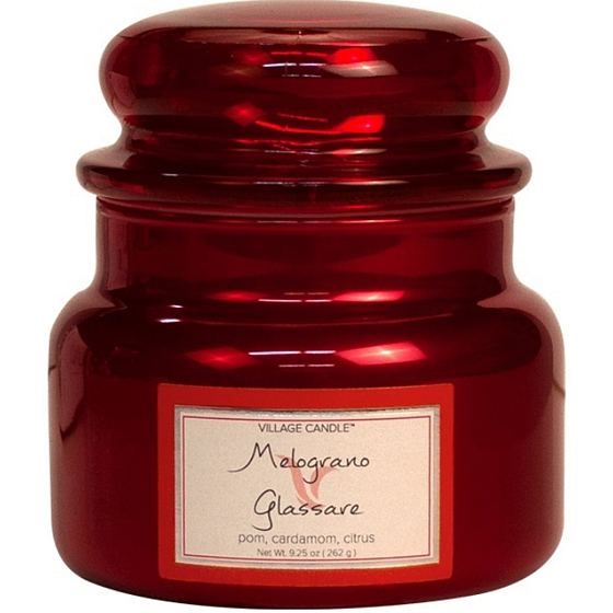 Village Candle Osvěžující granátové jablko - Melograno Glassare vonná svíčka ve skle 2 knoty 262 g