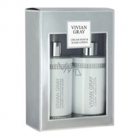 Vivian Gray Crystal White luxusní hydratační tekuté mýdlo 250 ml + mléko na ruce 250 ml, kosmetická sada