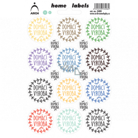 Arch Domácí etikety Home Labels samolepky Domácí výroba barevné 12 x 18 cm