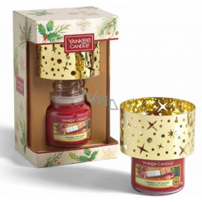 Yankee Candle Unwrap The Magic - Rozbalte kouzlo vonná svíčka Classic malá sklo 104 g + kovové stínítko 1 kus, vánoční dárková sada