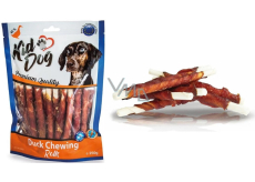 KidDog Rawhide Chewing Rolls kachní maso na buvolí tyčince masová pochoutka pro psy 8 mm 250 g