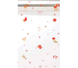 Ditipo Dárkový celofán vánoční 70 x 250 cm Červené ozdoby, stromečky, dárečky
