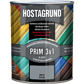 Hostagrund Prim 3v1 S2177 základní i vrchní barva na kov, 0912 hliník, 600 ml