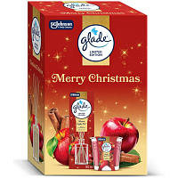 Glade Merry Christmas Warm Apple Pie jablko a skořice vonné tyčinky a vonná svíčka 50 ml + 112 g, dárková sada