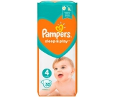 Pampers Sleep & Play 4, 9 - 14 kg plenkové kalhotky 50 kusů