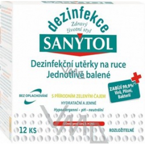 Sanytol Dezinfekční utěrky na ruce jednotlivě balené 12 kusů