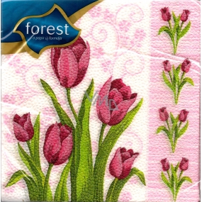 Forest Tulipány velikonoční ubrousky 33 x 33 cm 1 vrstvé 20 kusů