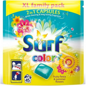 Surf Color Fruity Fiesta & Summer Flowers kapsle na praní barevného prádla 45 kusů, 1183 g