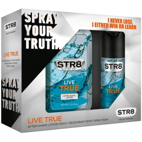Str8 Live True voda po holení 100 ml + deodorant sprej 150 ml, kosmetická sada