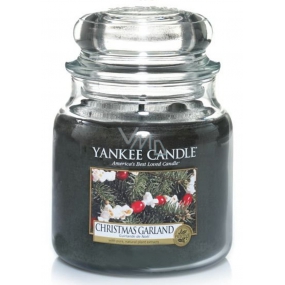 Yankee Candle Christmas Garland - Vánoční věnec vonná svíčka Classic střední sklo 411 g