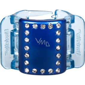 Linziclip Midi Vlasový skřipec perleťově modrý s krystalky 3,5 cm vhodný pro středně husté a husté vlasy 1 kus