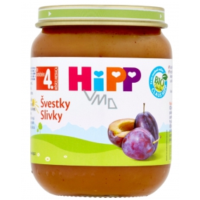 HiPP Ovoce Bio Švestky ovocný příkrm, snížený obsah laktózy a bez přidaného cukru pro děti 125 g