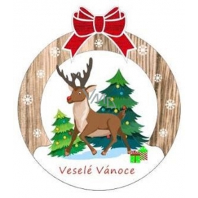 Albi Dřevěná vyřezávaná vánoční ozdoba Jelen 9,5 x 8,5 cm