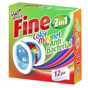 Well Done Fine Color Magnet antibakteriální ubrousky do praní pohlcující barvu 12 kusů