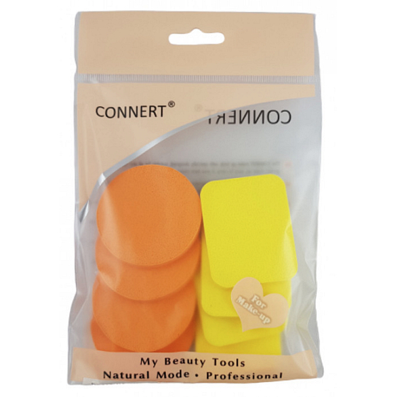 Connert Houbička na make-up 4,5 x 4,5 cm, x 5,5 cm sada 8 kusů