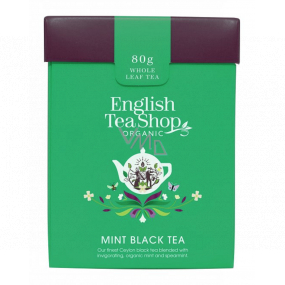 English Tea Shop Bio Černý čaj s Mátou sypaný 80 g + dřevěná odměrka se sponou