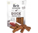 Brit Jerky Sušené masové pamlsky proteinová tyčinka z kachny a kuřete pro dospělé psy 80 g