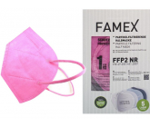 Famex Respirátor ústní ochranný 5-vrstvý FFP2 obličejová maska růžová 1 kus