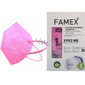Famex Respirátor ústní ochranný 5-vrstvý FFP2 obličejová maska růžová 1 kus