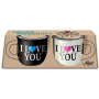 Nekupto Párové mini hrníčky I love you 2 x 100 ml