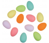 Vajíčka barevná pastelová plastová bez šňůrky 6 cm 12 kusů v sáčku