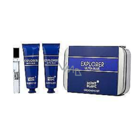 Explorer Blue parfémovaná voda 7,5 ml + krém na pleť 30 ml +  čistící gel na pleť 30 ml, dárková sada pro muže