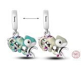 Charm Sterlingové stříbro 925 Chameleon, mění barvu na teplo, přívěsek na náramek zvíře