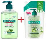 Sanytol Zelený čaj & Aloe Vera dezinfekční hydratující mýdlo na ruce 250 ml dávkovač + náhradní náplň 500 ml, duopack