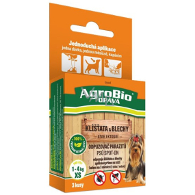 AgroBio Atak Ektosol XS Přírodní odpuzovač parazitů pro psy 1 - 3 kg, ve formě Spot On 3074 4/2025