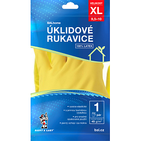 BALhome latexové úklidové rukavice, žluté, velikost XL